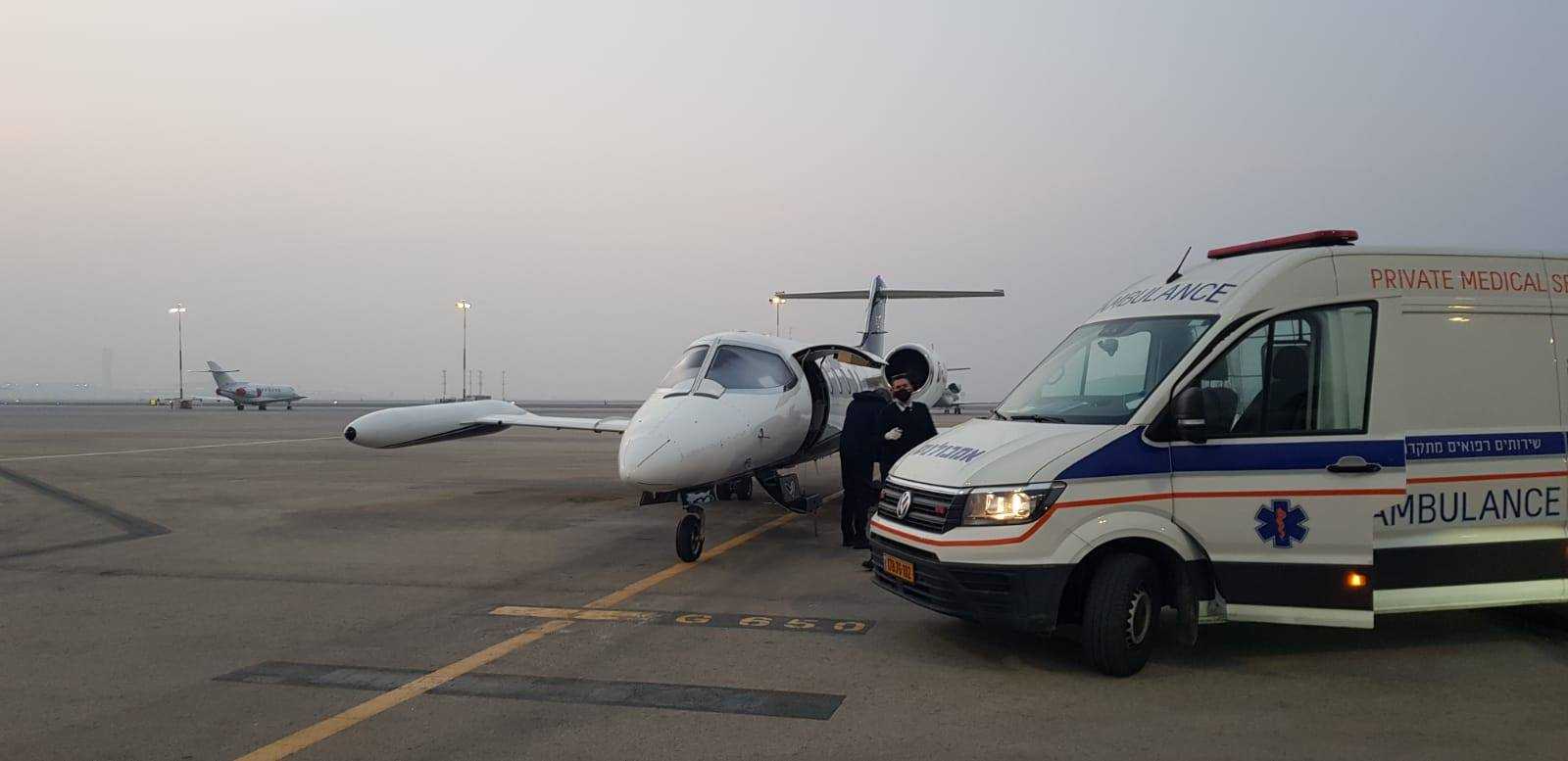 Air ambulance before take off